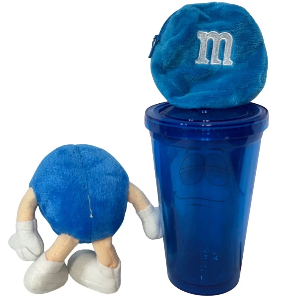 M&M'S World‎ Blue Character Plush Coin Purse and 16oz Tumbler Set